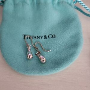 Vintage Tiffany & Co. Elsa Peretti Silver Teardrop Hook Earrings